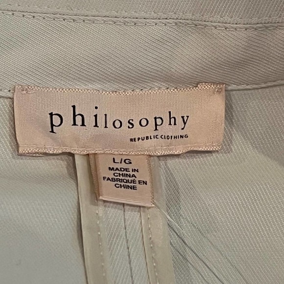 PHILOSOPHY ONE BUTTON CAREER BLAZER JACKET IN CREAM‎ NWT WOMEN'S SIZE LARGE - Picture 11 of 14